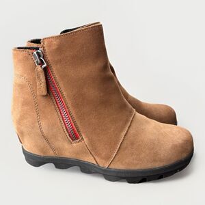 Sorel Girls Joan Of Arctic Wedge II Zip Booties Size 5 Boots Tan